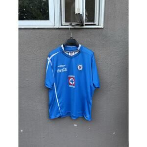 Vintage Umbro Cruz Azul Soccer Jersey Size XL Blue